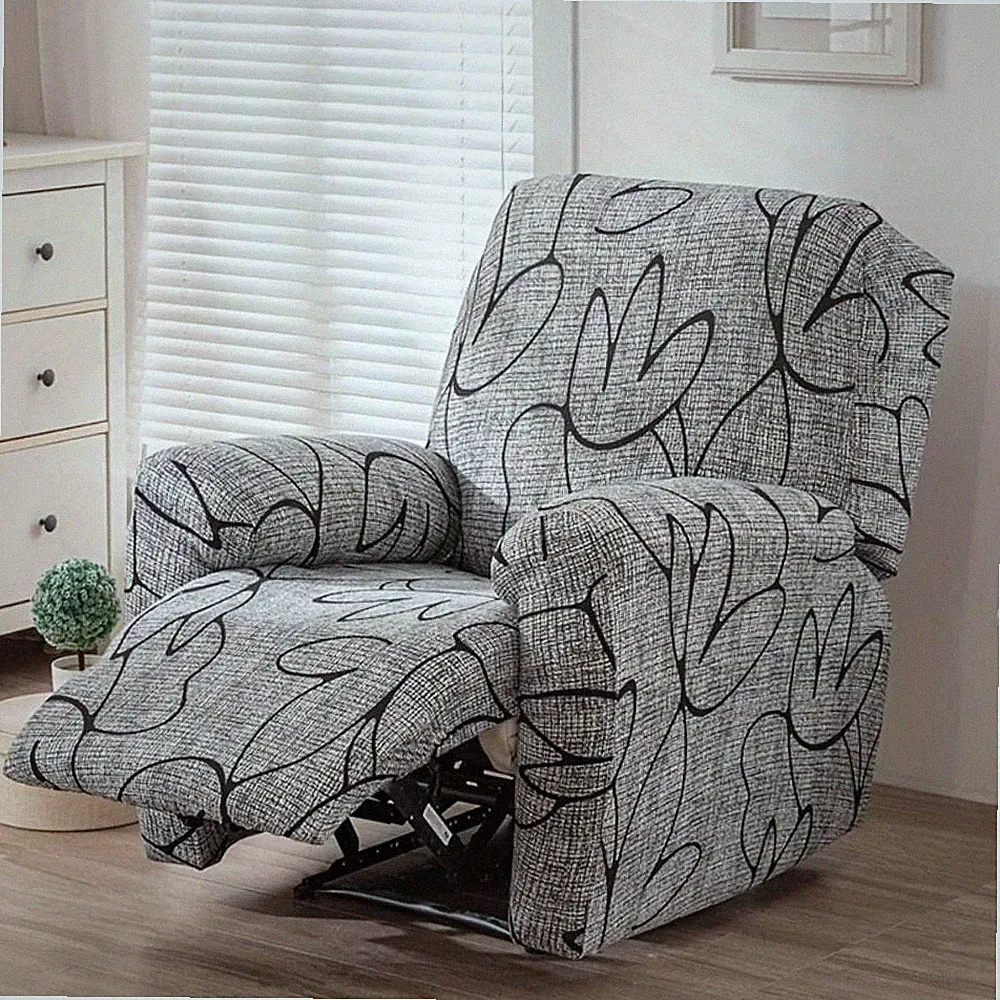 1/2/3 Seater Stretch Recliner Couch Cover Printed Recliner Cover for Living Room