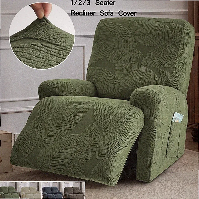 1/2/3seater Split Recliner Sofa Cover Jacquard Recliner Chair Strench Armchairs