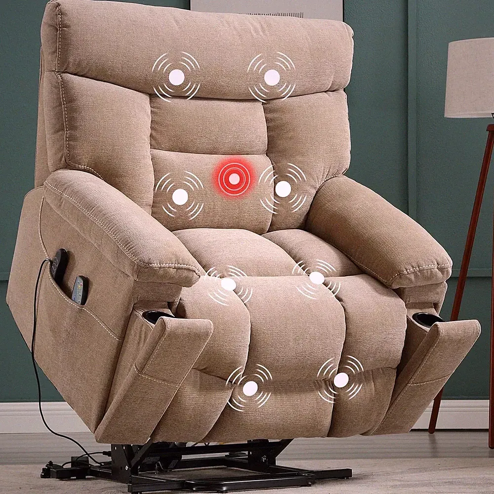 Dual Motor Power Lift Recliner Chair for Elderly, 27" Extra-Wide Seat 450 Lbs We