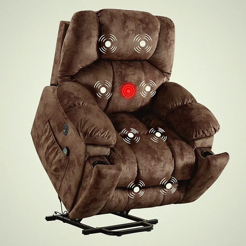 EBELLO Comfy Power Lift Recliner Chair with Massage and Heating for Elderly