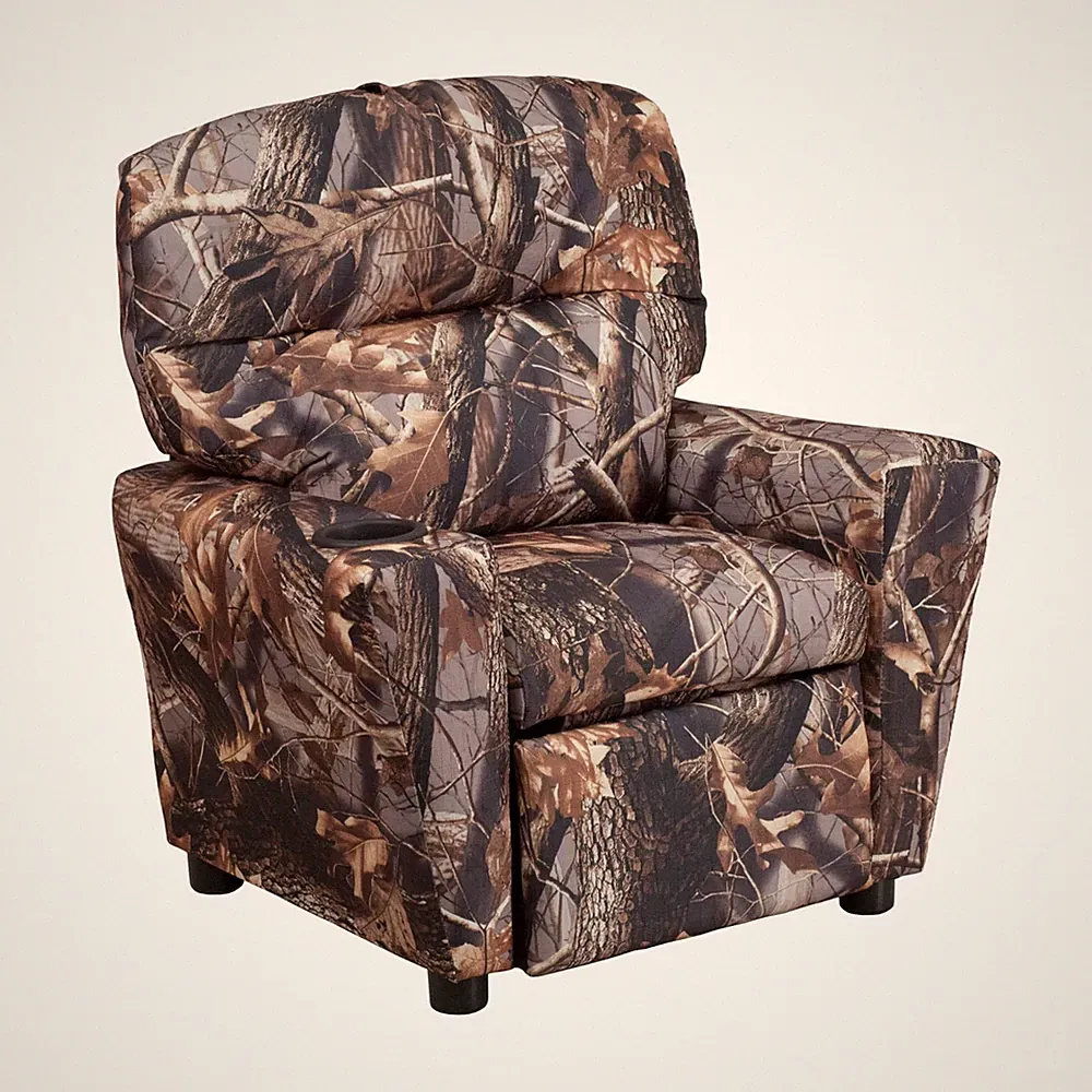 Flash Furniture Chandler Vinyl Kids Recliner with Cup Holder and Safety Recli...